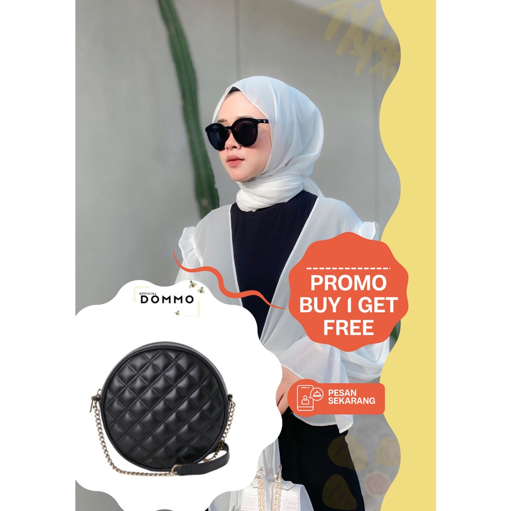 BUY 1 GET FREE Drees Korean Style Muslim Remaja drees wanita untuk ke remaja inner dress panjang tan