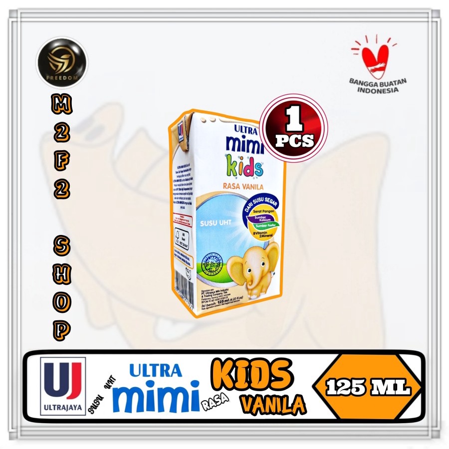 

Susu Ultra Milk Mimi Kids Kotak UHT Rasa Vanila | Vanilla - 125 ml (Kemasan Satuan)