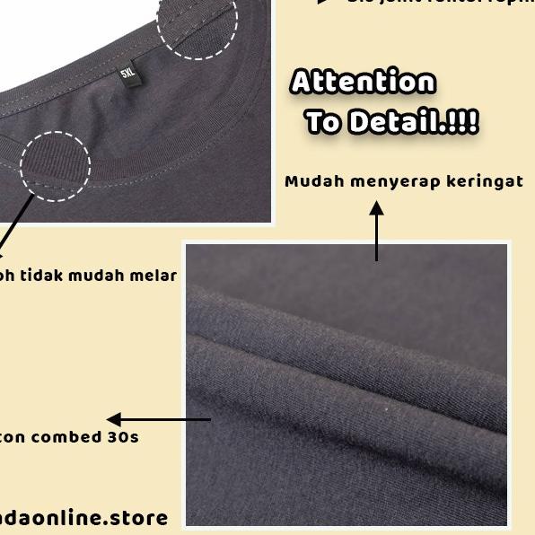Tshirt kaos polos jumbo 3xl 4xl 5xl Big size cotton combed 30s premium - BIRU LAUT, M