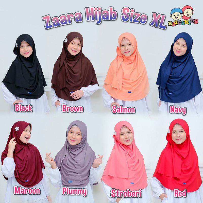 Jilbab Khimar Pashmina Instan Hijab Bergo Khimar Remaja Seragam Sekolah SMP SMA Dewasa Zaara Hijab Original Raggakids