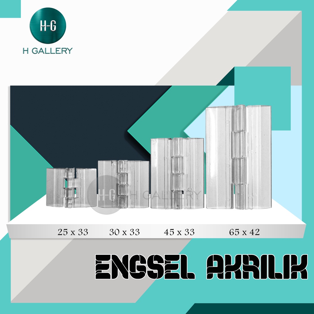 

ENGSEL AKRILIK / 25X33MM / 30X33MM / 42X65MM / 45X33MM / ACRYLIC TRANSPARAN BENING