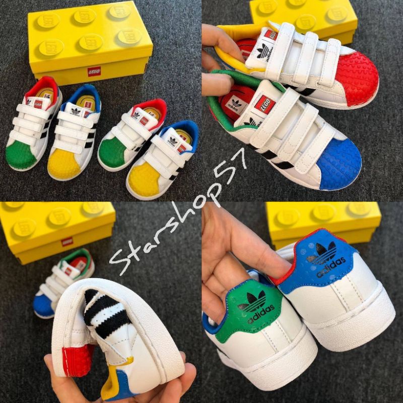 COD~SEPATU PREMIUM ANAK ADIDAS SUPERSTAR LEGO PEREKAT KIDS SEPATU BERKUALITAS