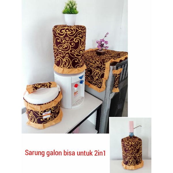 Set sarung gkm motif tralis coklat