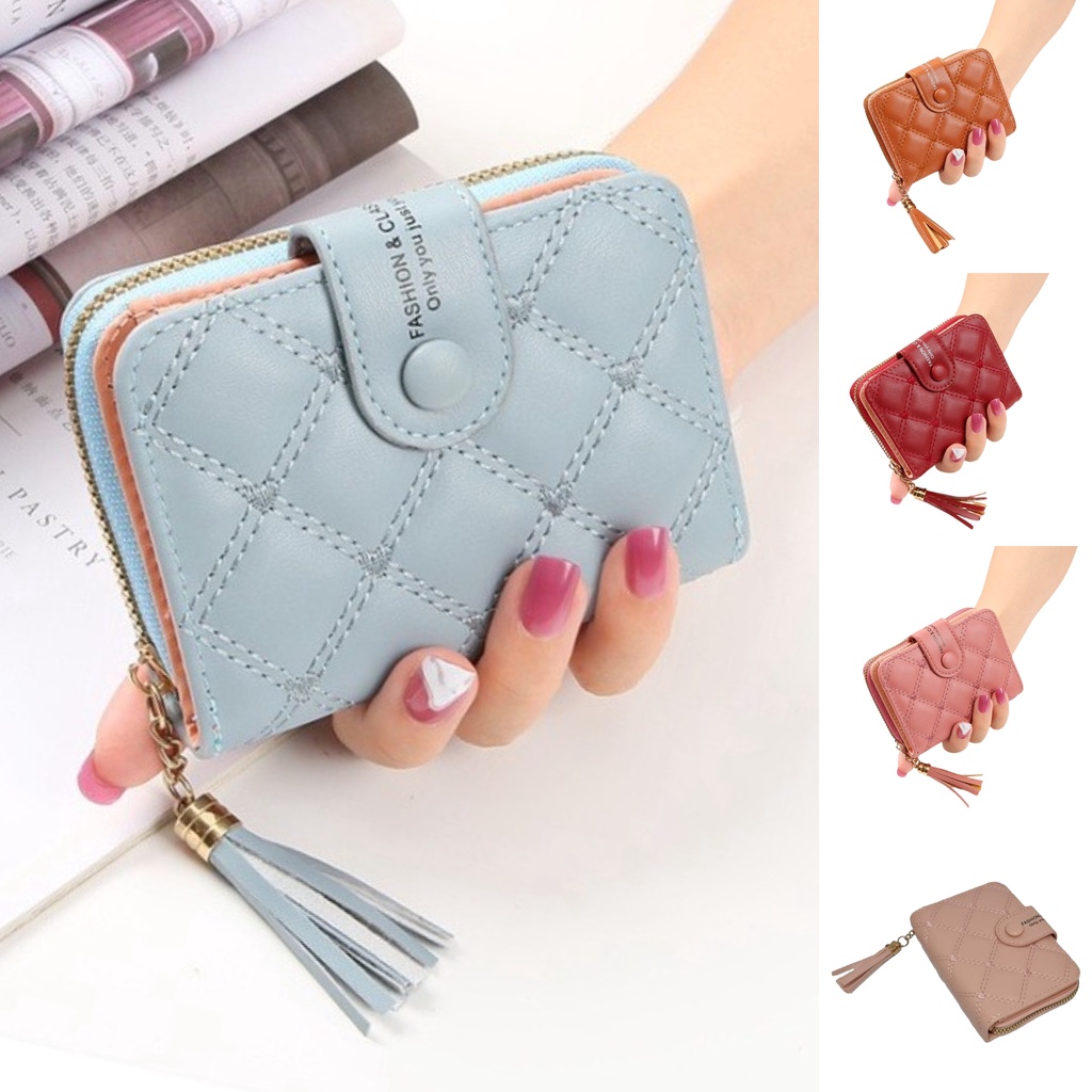 Dompet Wanita Mini Lipat Resleting lipat 2 Lucu Import