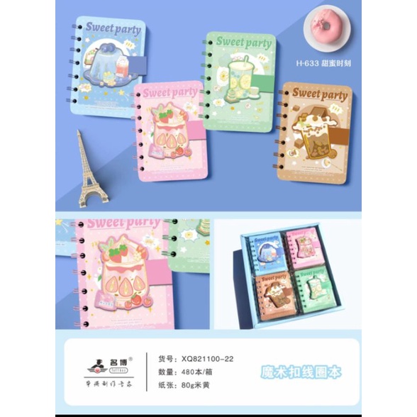 

memo notes ring motif sweet party satuan