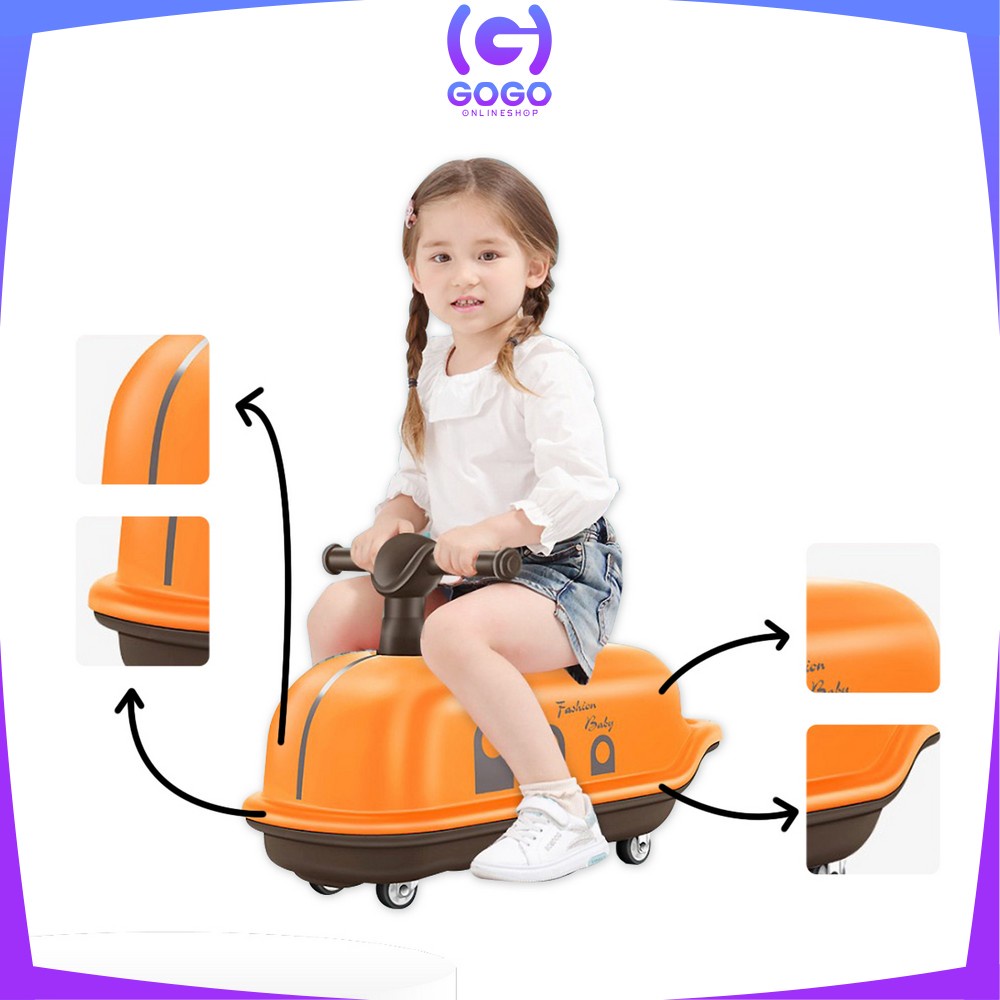 GOGO-M194 Mainan Mobil Mobilan Anak Dorong Kapal Selam Ada LED MUSIK Otoped Skuter Duduk Scooter Anak