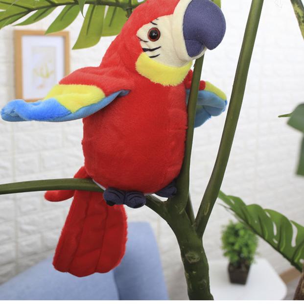 Boneka Burung Beo Peniru Suara/Burung Beo Bisa Bicara/ boneka Talking - Biru