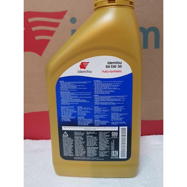 oli mesin gasoline 5w30 full synthetic idemitsu