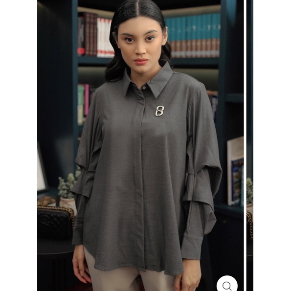Makila Shirt - Grey Benang jarum benangjarum XS S M L XL XXL buttonscarves nada series voal fis froz
