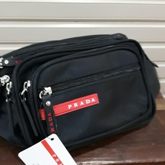 Tas pinggang prada 6 resleting