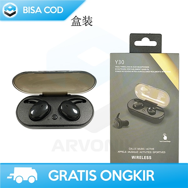 TWS WATERPROOF INPODS WIRELESS TANPA KABEL Y30 IPX-5 HIFI STEREO 300mA