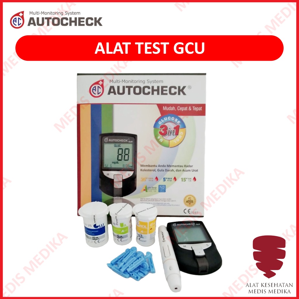 Autocheck GCU Alat Multi-monitoring Cek Gula Kolesterol Asam Urat