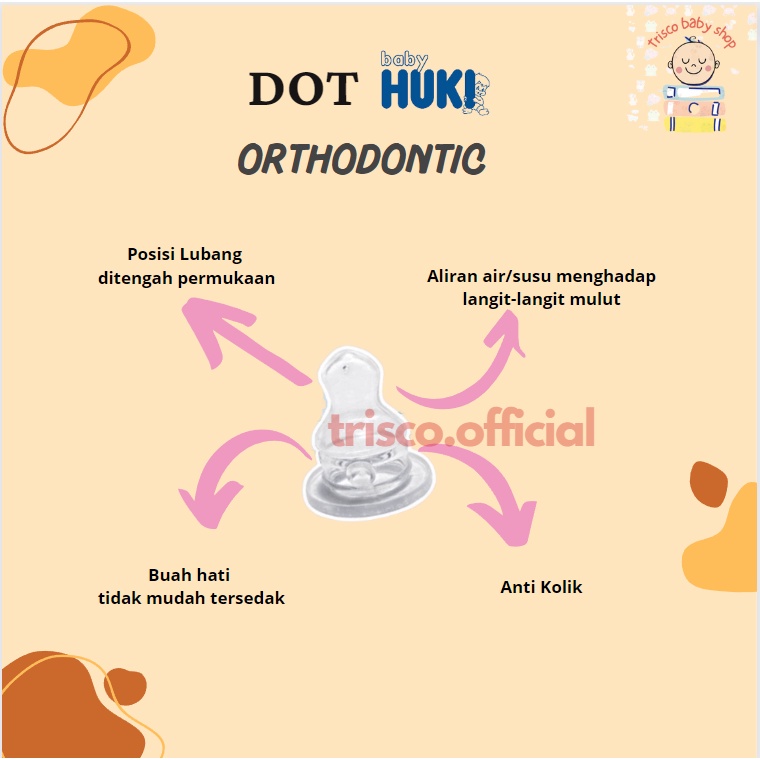 Huki Dot Gepeng Orthodontic dan Reguler Original (Tidak Termasuk Botol)