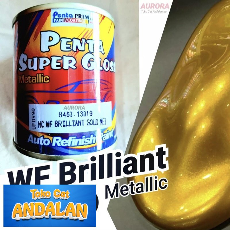 

Toko Cat Andalan - Cat Penta Super Gloss NC WF Brilliant Gold Met 200ml Emas Metalik / Mas Metallic Metalic Duco Duko Diko Semprot Mobil Sepeda Motor Toko Cat Andalan Motor dan Mobil