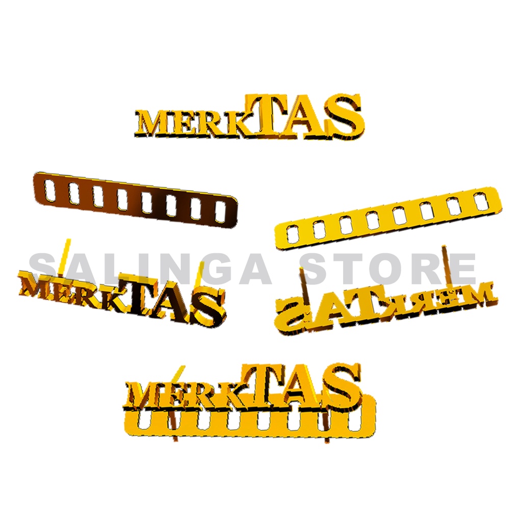 CUSTOM DESIGN LABEL MERK TAS - DOMPET - BAHAN LOGAM ALLOY - MINIMAL ORDER