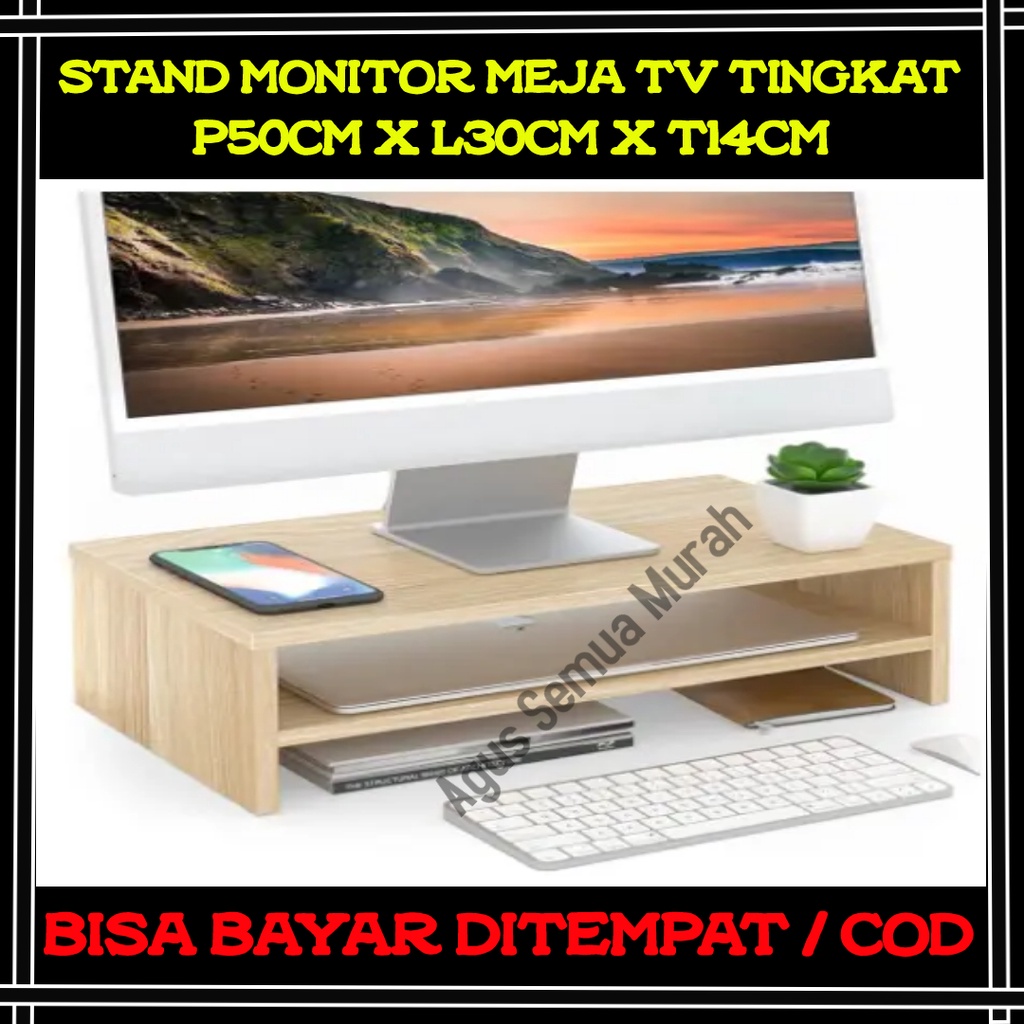 Stand Monitor Rak Meja Laptop Dudukan Alas Tatakan Layar Tv  Penyangga Holder Leptop Aksesoris Kompu