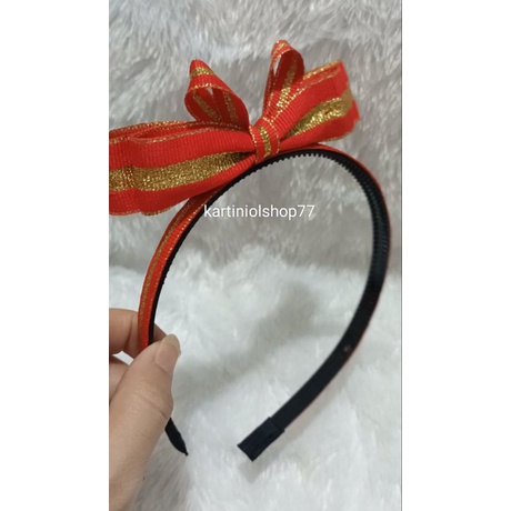 Bando Merah Gold/ Bando Cantik Fashion Kekinian by KartiniOlshop77