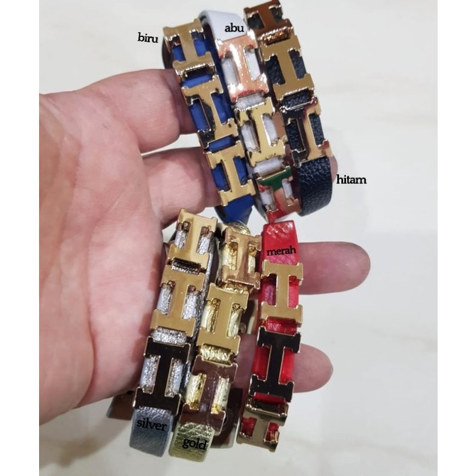 Gelang Kulit  model lilit Premium Quality Tidak karatan branded band 1004