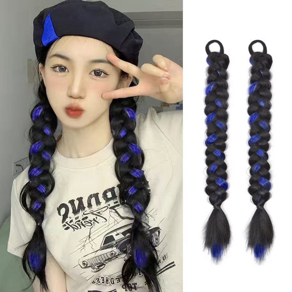 1 Pc Wig Rambut Palsu Model Kepang Twist Ponytails Warna Gradien Natural Untuk Aksesoris Perempuan