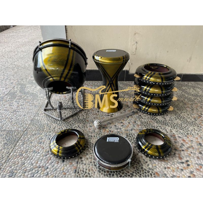 Promo Alat Hadroh Full satu Set motif dan Darbuka Full Cor (Bisa Custom Warna)