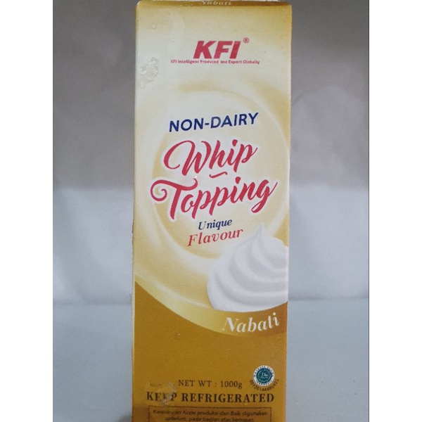 

Trans KFI Whip Topping Whipping Cream Nabati Gold 1kg GRAB GOJEK