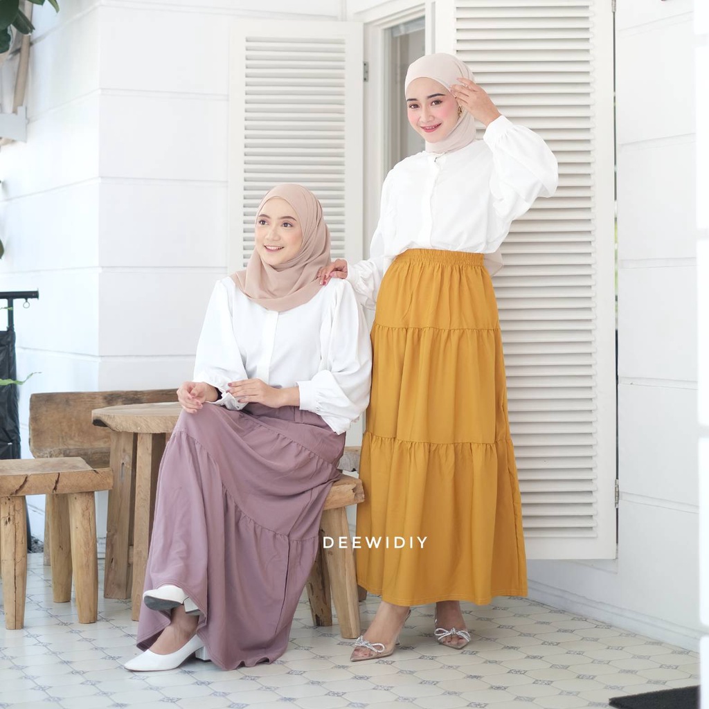 ROK SUSUN REMPEL ROK CANDA ROK REMPEL PANJANG WANITA / CANDY SKIRT DEEWIDIY