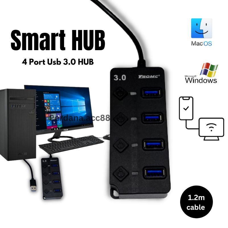 USB HUB 4 PORT 3.0 YSOMC SMART HUB