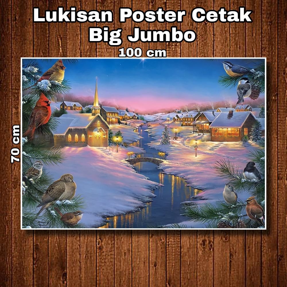 poster gambar pemandangan salju jumbo