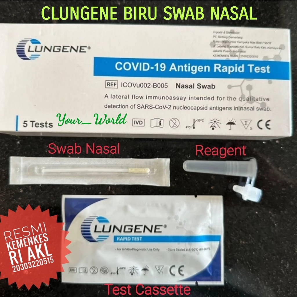 Jual ( ECER) ANTIGEN CLUNGENE LUNGENE BIRU AKL NASAL / ALAT SWAB