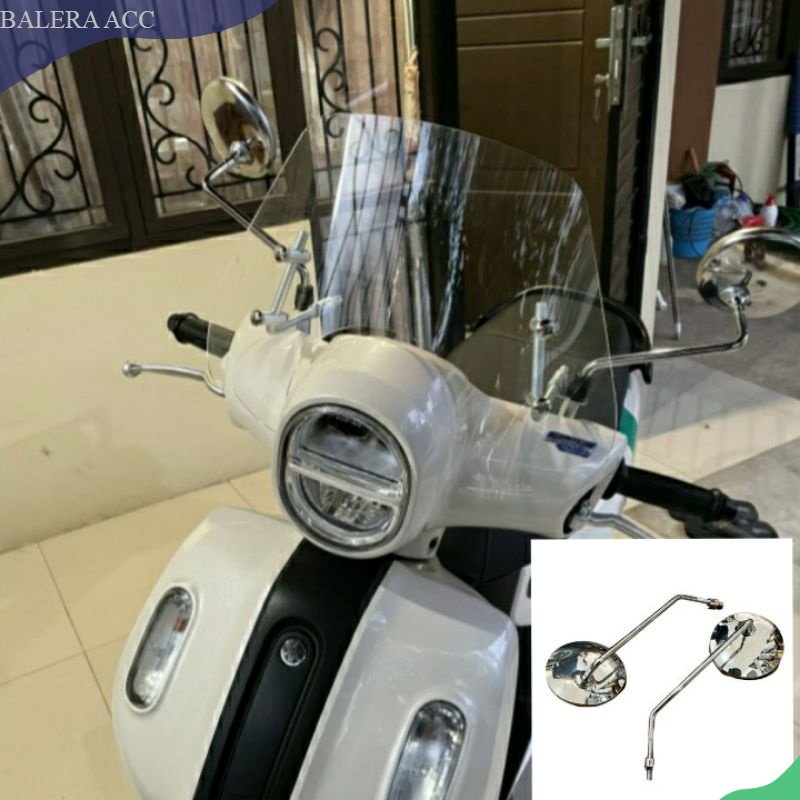 Visor Fazzio + Spion croom tangkai panjang PNP tinggal pasang