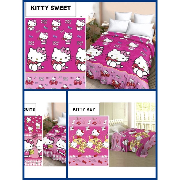 selimut lady rose hello kitty/selimut bulu halus lady rose motif hello kitty/selimut karakter hello 