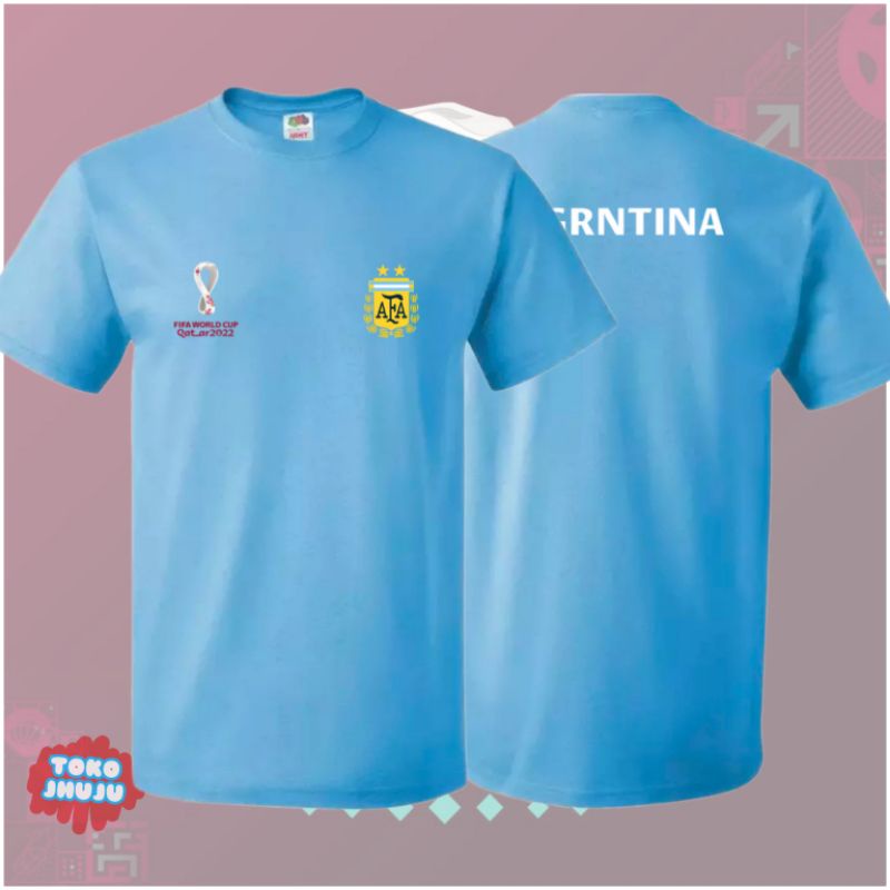 Baju Kaos Piala Dunia World Cup 2022 Tim Argentina DEPAN BELAKANG