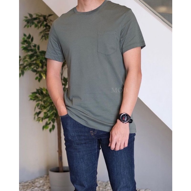 kaos jcrew slim washed chest pocket tee tshirt original Kaos Baju Branded Kantong asli keren adem or
