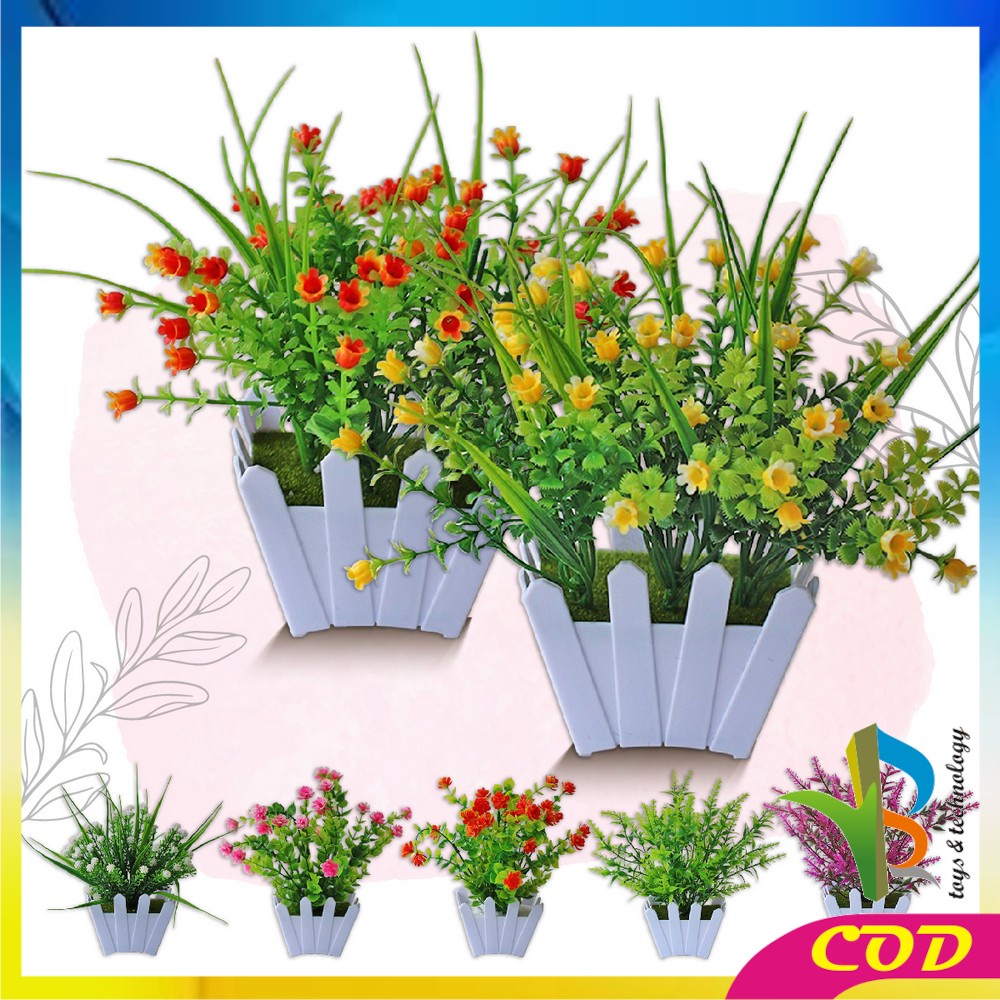 RB-C290 - C295 Tanaman Bunga Hias Plastik Artificial Flower Decoration Ornamen Pot Bonsai Pajangan Dekorasi Rumah Bunga Hiasan