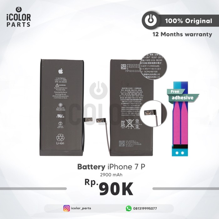Baterai Iphone 7 Plus / Battery Iphone 7 Plus Original Apple