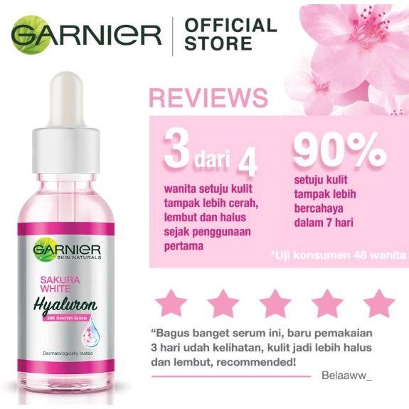 garnier cream serum sakura glow paket serum garnier serum &amp; cream (serum 30ml &amp; cream 50ml)