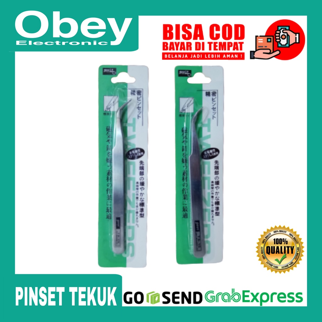 Pinset / Pingset / Twizer / Tweezer Benang Bengkok Stainless