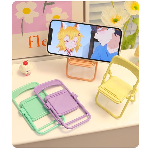 Folding Stand HP Kursi Macaron Sandaran HP Holder HP Kursi Lipat Folding Chair Stand Holder Handphone Universal Phone Holder Kursi Macaron