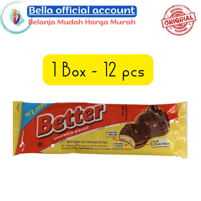 

Better Sandwich Biscuit Krim vanila 12 bungkus / 1 box