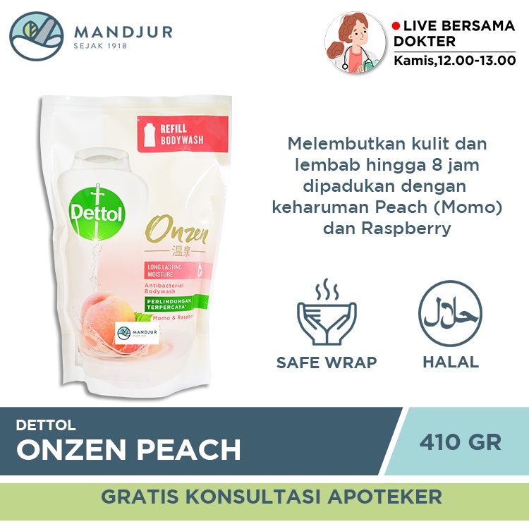 Promo Harga Dettol Body Wash Onzen Peach & invigorate  410 ml - Shopee