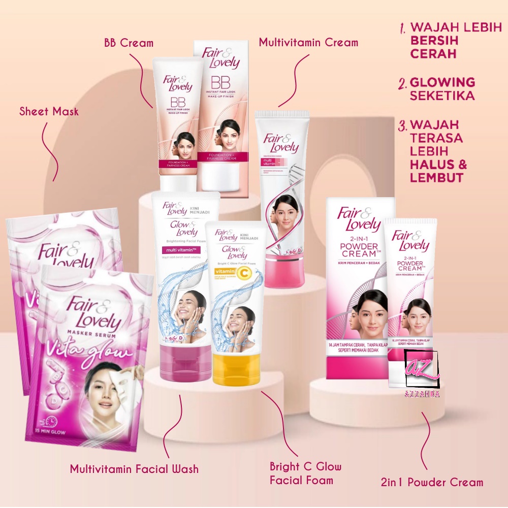 Glow / Fair &amp; Lovely Series/ Multivitamin Cream / BB / 2in1 Powder / Sheet Mask, Bright C