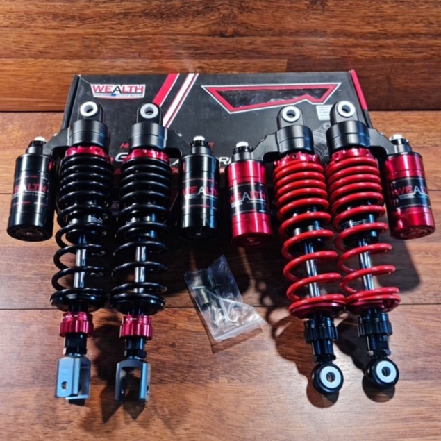 (WEALTH) NMAX/ PCX150/ RXKING/ JUPITERZ/ X125/ BLADE - SHOCK TABUNG DOUBLE CLICK BLACK/ RED SERIES