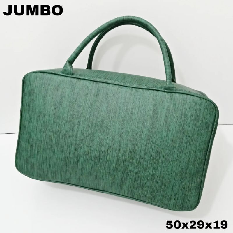 TRAVEL BAG JUMBO TAS JINJING WANITA WOODEN GREEN