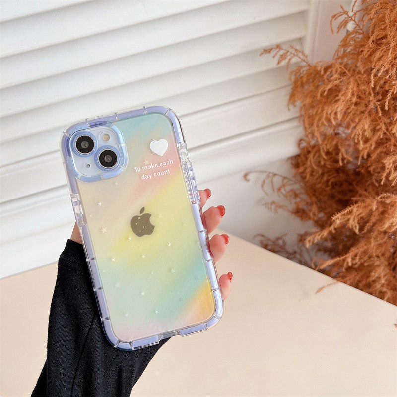 Casing Soft Case Motif Pelangi Ungu Untuk IPhone 14 + / Xr / Xs Max / Ip / 11 / 12 / 13 / 14 Pro Max