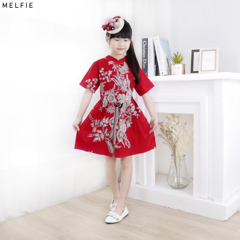 Evercloth Melfie / Leo Dress Batik Anak Perempuan Kids Family Couple Batik Keluarga Set