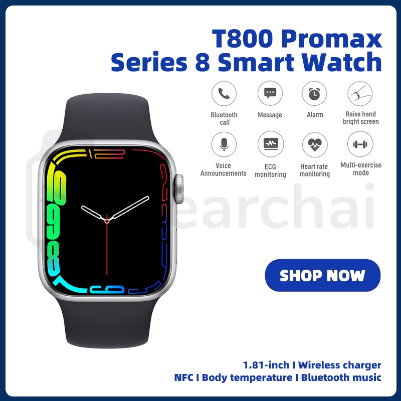 Original T800 ProMax ✅ Watch8 Max Series 8 Smart Watch Full Square Screen NFC Jam Tangan Pintar Pria Bluetooth Call Voice Assistant Women Men