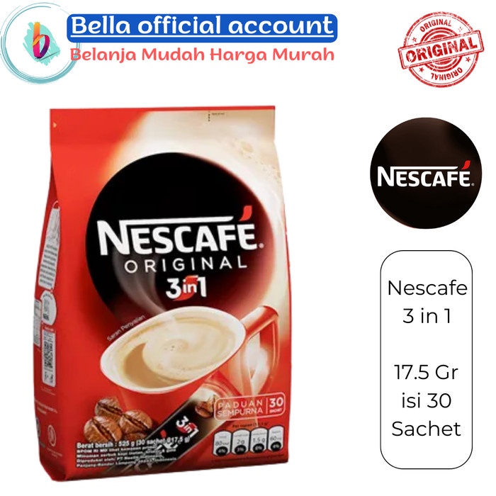 

Nescafe 3in1 Original Kopi Instan 17.5 gr x 30 sachet