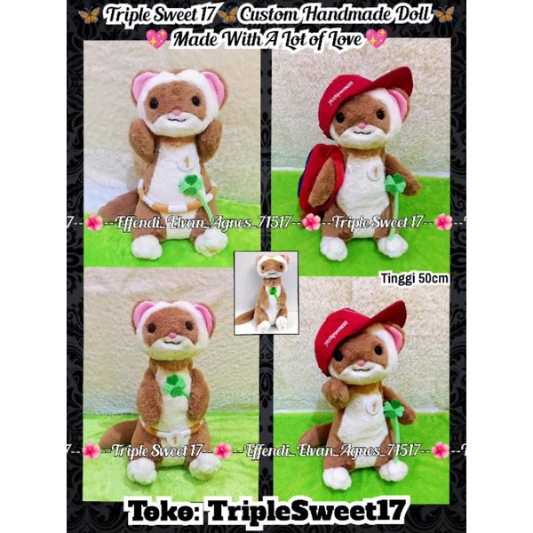 Ferret Custom Handmade by TripleSweet17 boneka musang otter duduk 50cm amuse plushie doll
