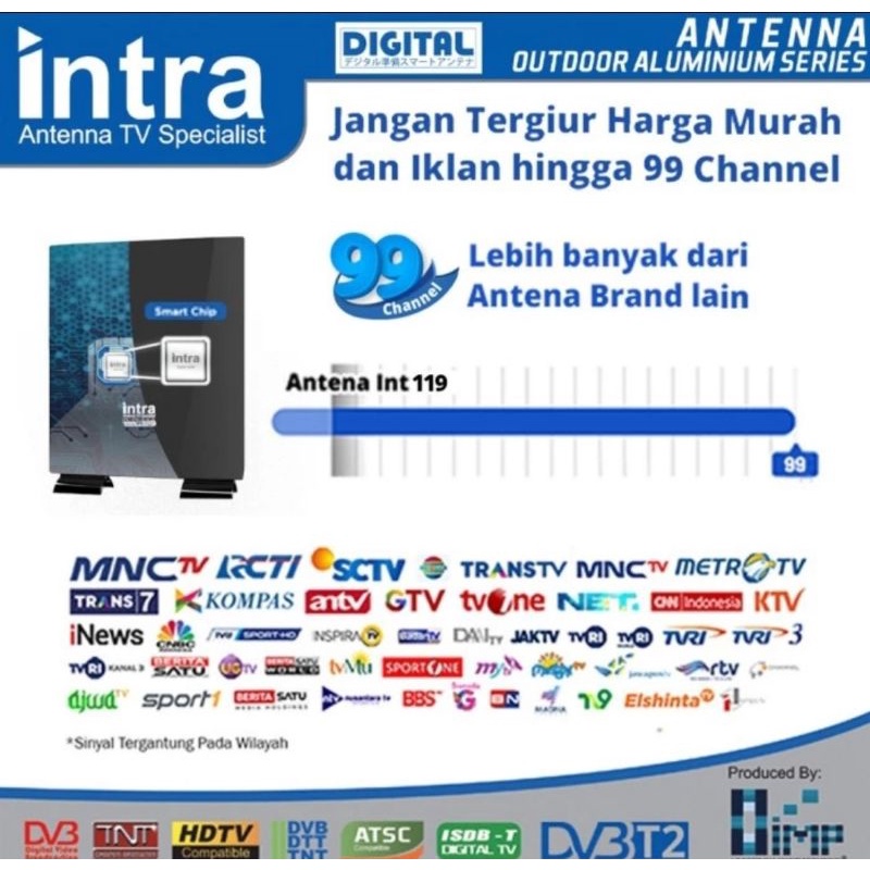 ANTENA TV DIGITAL INDOOR OUTDOOR INTRA 119 / ANTENA TV DIGITAL LUAR DAN DALAM INTRA 119