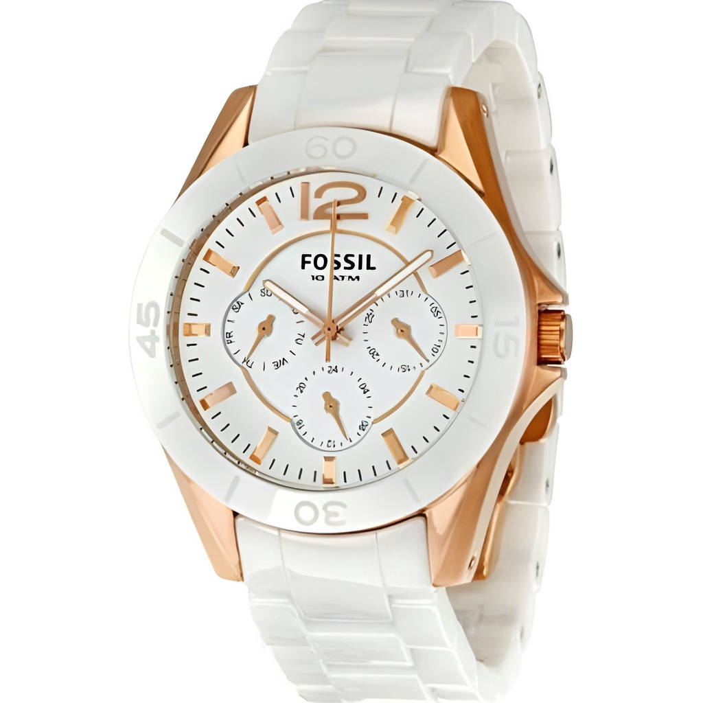 Jam Tangan Wanita Keramik Riley White Ceramic Rose Gold Case Original BNIB COD